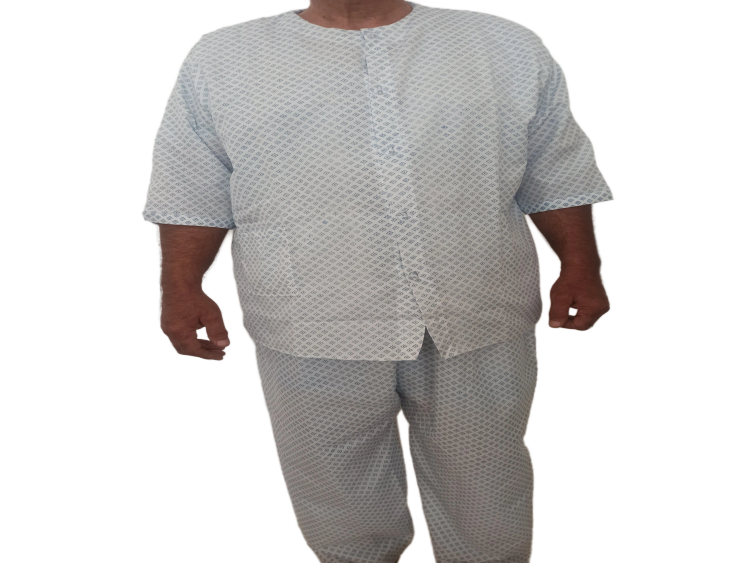 لباس بستری بیمار فلامنت پنبه طرح دار 2XL